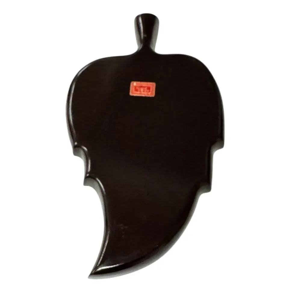 Vintage 70s Japanese Serving Platter MCM Wooden Hand Carved LEAF Shaped Tray